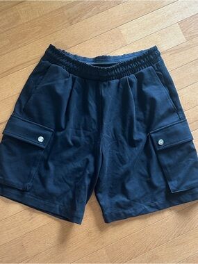 Diesel Black Cargo Shorts with Snap Pockets